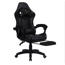 Neo Black Massage Leather Gaming Chair with Footrest